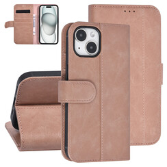 UNIQ Accessory iPhone 15 Book-Case hul - Kartenhalter für 3 Karten - Magnetverschluss - Rose Gold