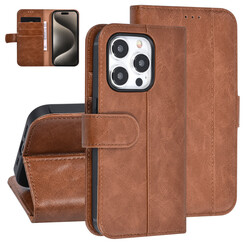 UNIQ Accessory iPhone 15 Pro Book-Case hul - Kartenhalter für 3 Karten - Magnetverschluss - Hellbraun