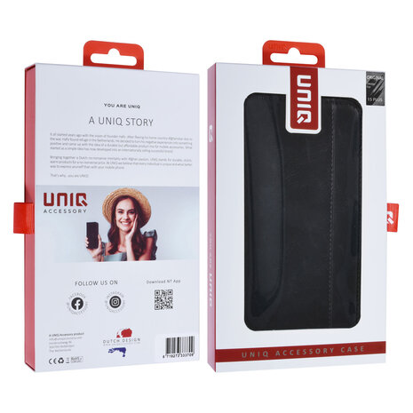UNIQ Accessory UNIQ Accessory iPhone 15 & 14 Plus Book type case - Card holder for 3 cards - Magnetic closure - Black UNIQ Accessory UNIQ Accessory iPhone 15 & 14 Plus Book type case - Card holder for 3 cards - Magnetic closure - Black