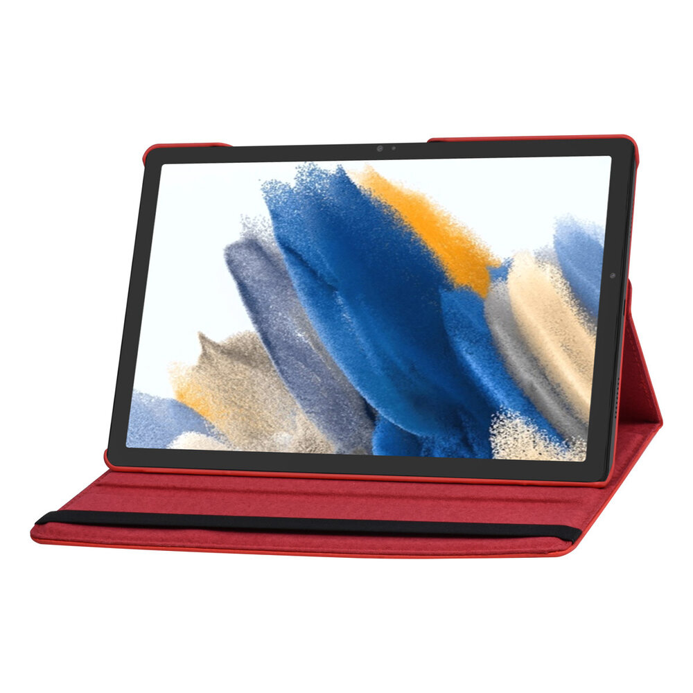 Samsung Tab A8 10.5 2022 Bücherregal Tablet-Hülle - 360 Graden Draaibaar - Rot Samsung Tab A8 10.5 2022 Bücherregal Tablet-Hülle - 360 Graden Draaibaar - Rot
