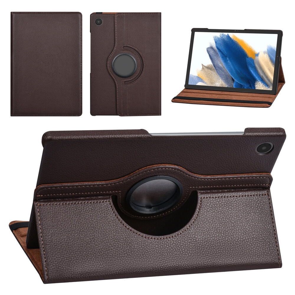 Samsung Tab A8 10.5 2022 Book Case Tablet - 360 Graden Draaibaar - Brown Samsung Tab A8 10.5 2022 Book Case Tablet - 360 Graden Draaibaar - Brown