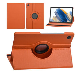Samsung Tab A8 10.5 2022 Book Case Tablet - 360 Graden Draaibaar - Orange Samsung Tab A8 10.5 2022 Book Case Tablet - 360 Graden Draaibaar - Orange