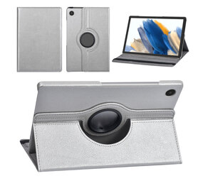Samsung Tab A8 10.5 2022 Bücherregal Tablet-Hülle - 360 Graden Draaibaar - Silber Samsung Tab A8 10.5 2022 Bücherregal Tablet-Hülle - 360 Graden Draaibaar - Silber