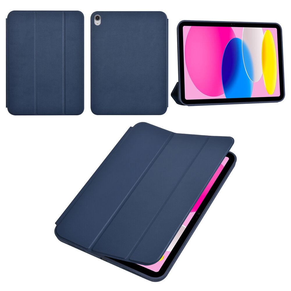Apple iPad 10.9 (2022) Book Case Tablet hoesje - Smart Case - DonkerBlauw Apple iPad 10.9 (2022) Book Case Tablet hoesje - Smart Case - DonkerBlauw