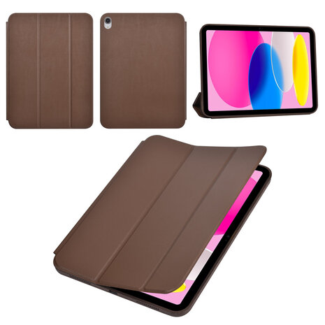 Apple iPad 10.9 (2022) Book Case Tablet hoesje - Smart Case - DonkerBruin Apple iPad 10.9 (2022) Book Case Tablet hoesje - Smart Case - DonkerBruin
