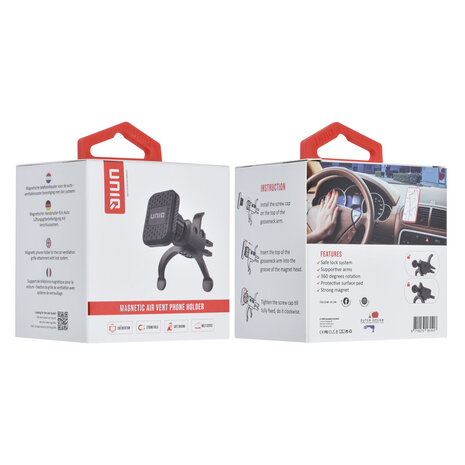 UNIQ Accessory UNIQ Accessory Magnetisches Lüftungsgitter Telefonhalter – Schwarz UNIQ Accessory UNIQ Accessory Magnetisches Lüftungsgitter Telefonhalter – Schwarz