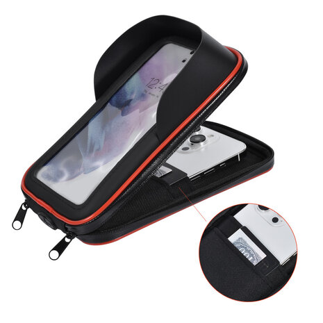 UNIQ Accessory UNIQ Accessory Weerbestendige Fietshouder - 360 graden draaibaar - Rode Lijn - Zwart UNIQ Accessory UNIQ Accessory Weerbestendige Fietshouder - 360 graden draaibaar - Rode Lijn - Zwart