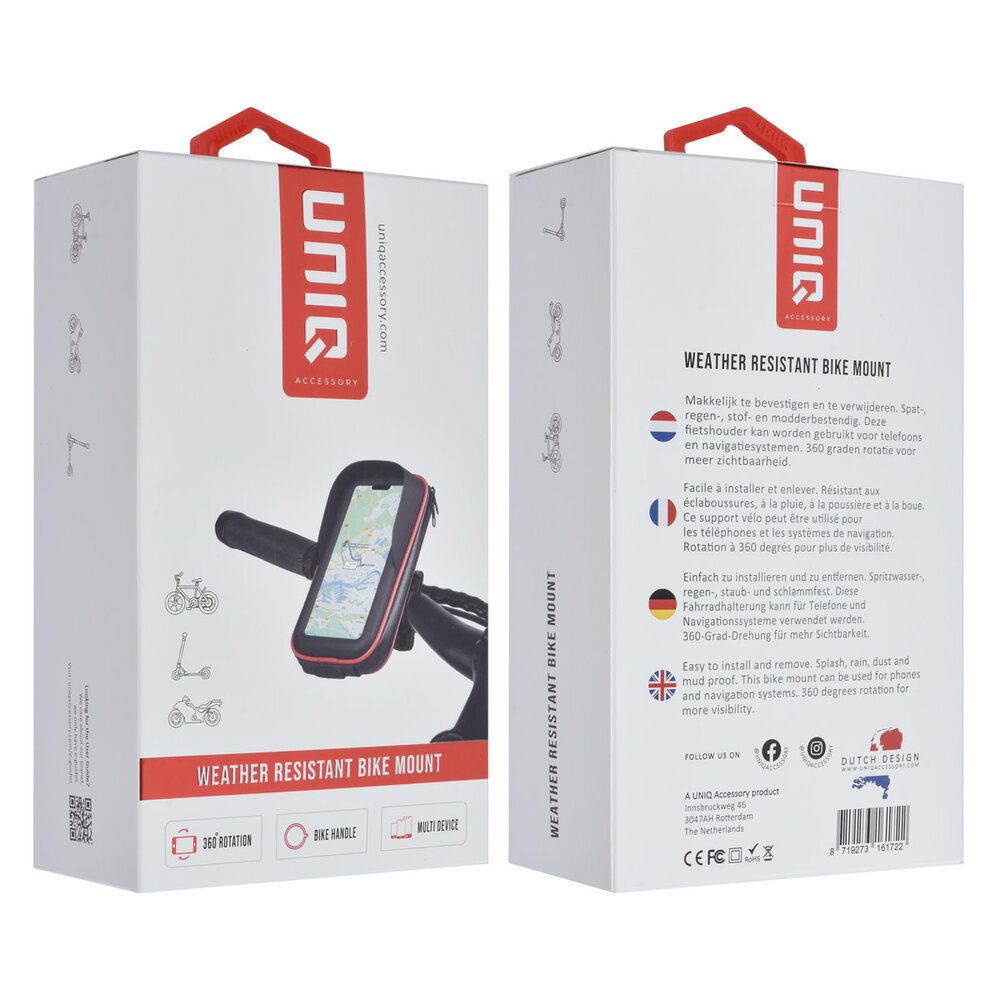 UNIQ Accessory UNIQ Accessory Wetterfester Fahrradhalter – 360 Grad drehbar – Rote linie - Schwarz UNIQ Accessory UNIQ Accessory Wetterfester Fahrradhalter – 360 Grad drehbar – Rote linie - Schwarz