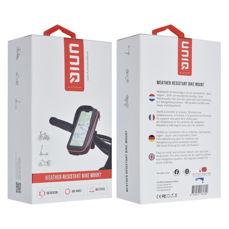 UNIQ Accessory UNIQ Accessory Wetterfester Fahrradhalter – 360 Grad drehbar – Rote linie - Schwarz UNIQ Accessory UNIQ Accessory Wetterfester Fahrradhalter – 360 Grad drehbar – Rote linie - Schwarz