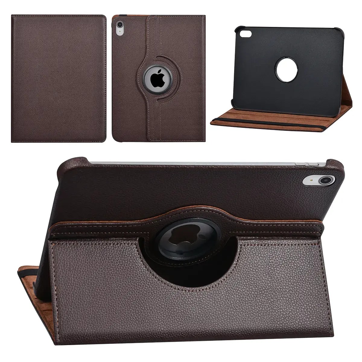 Apple iPad 10.9 (2022) Book Case Tablet hoesje - 360 Graden Draaibaar - Bruin