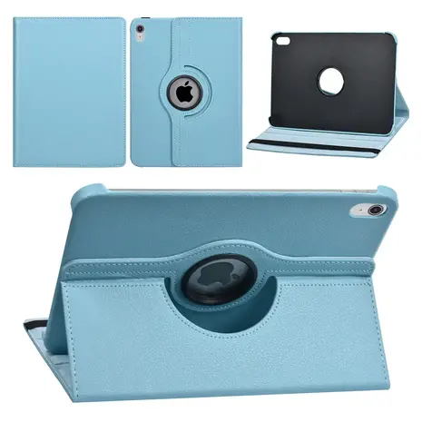 Apple iPad 10.9 (2022) & Apple iPad 11 (2025) Bücherregal Tablet-Hülle - 360 Graden Draaibaar - Hellblau Apple iPad 10.9 (2022) & Apple iPad 11 (2025) Bücherregal Tablet-Hülle - 360 Graden Draaibaar - Hellblau