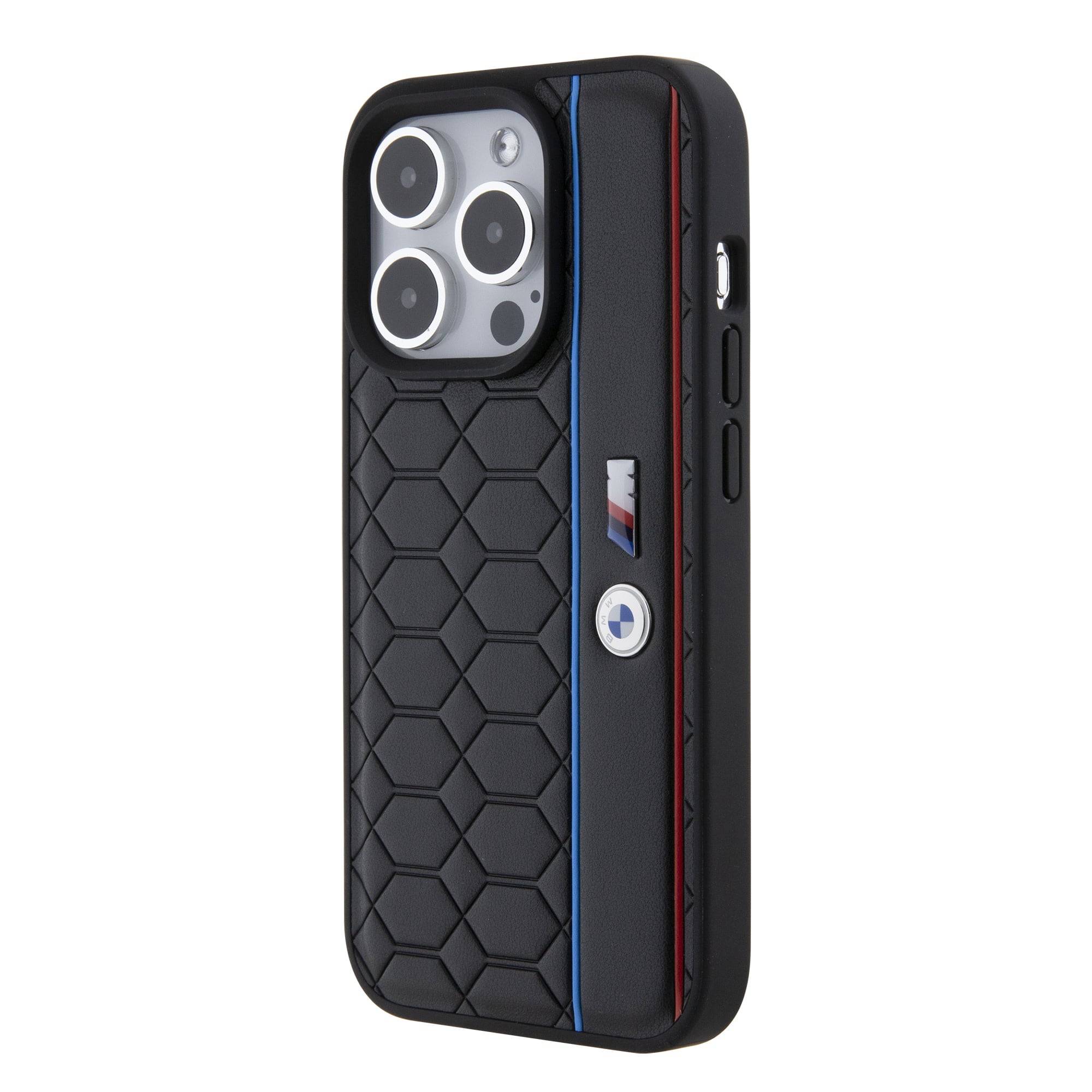 BMW BMW iPhone 15 Pro Hardcase hoesje - Hexo Pattern - Zwart, foto 2 van 6