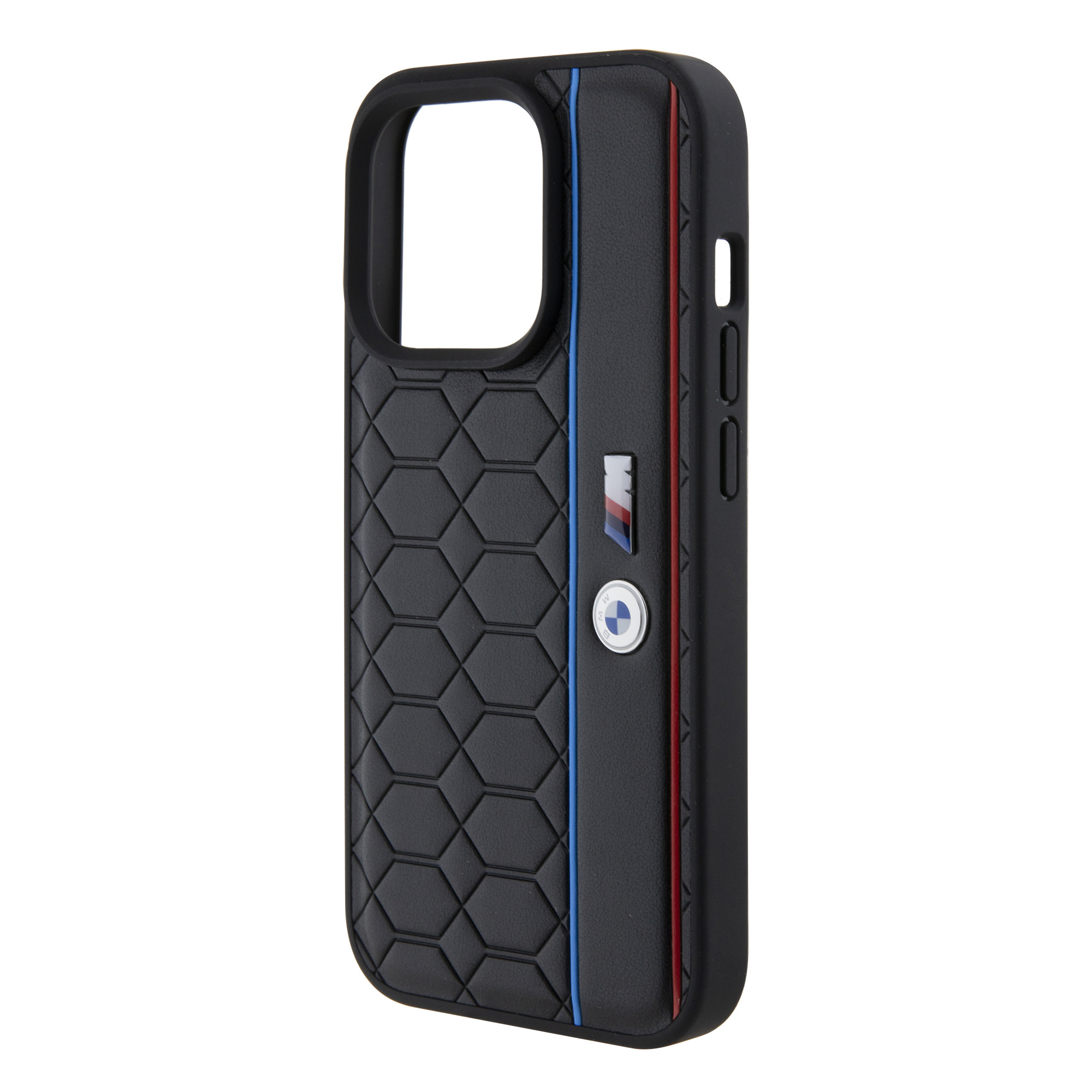 BMW BMW iPhone 15 Pro Hardcase hoesje - Hexo Pattern - Zwart, foto 5 van 6