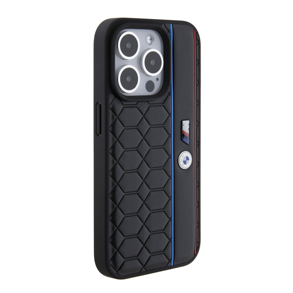 BMW BMW iPhone 15 Pro Hardcase - Hexo Pattern - Black BMW BMW iPhone 15 Pro Hardcase - Hexo Pattern - Black