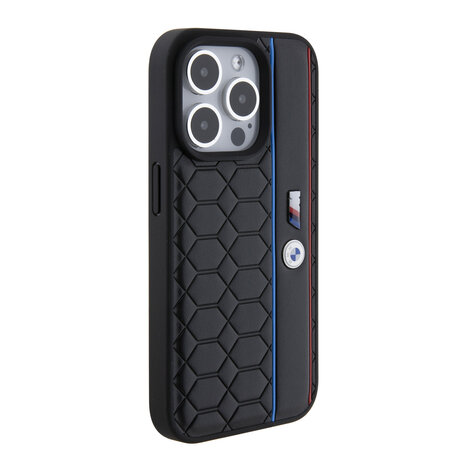 BMW BMW iPhone 15 Pro Hardcase - Hexo Pattern - Black BMW BMW iPhone 15 Pro Hardcase - Hexo Pattern - Black