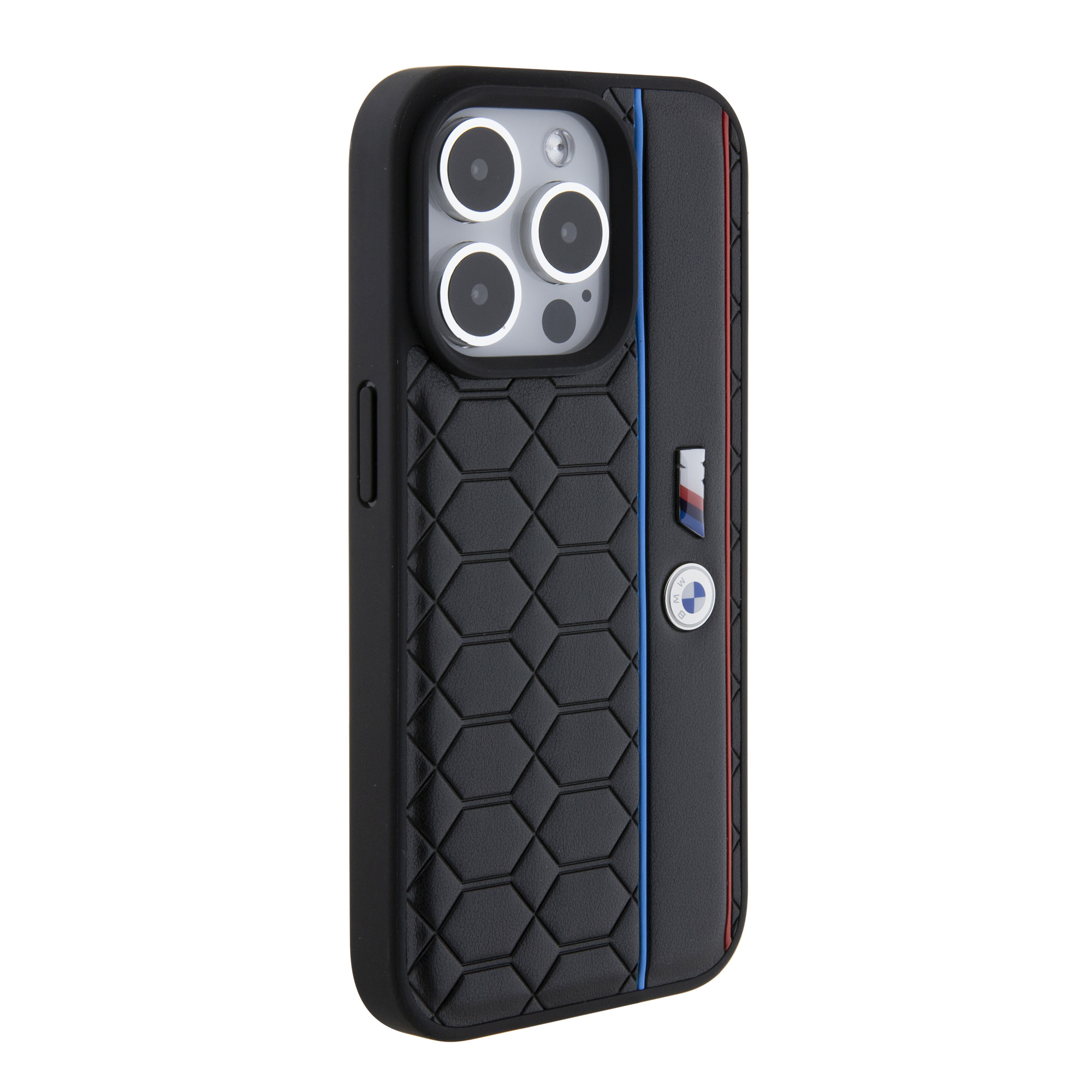 BMW BMW iPhone 15 Pro Hardcase hoesje - Hexo Pattern - Zwart, foto 4 van 6
