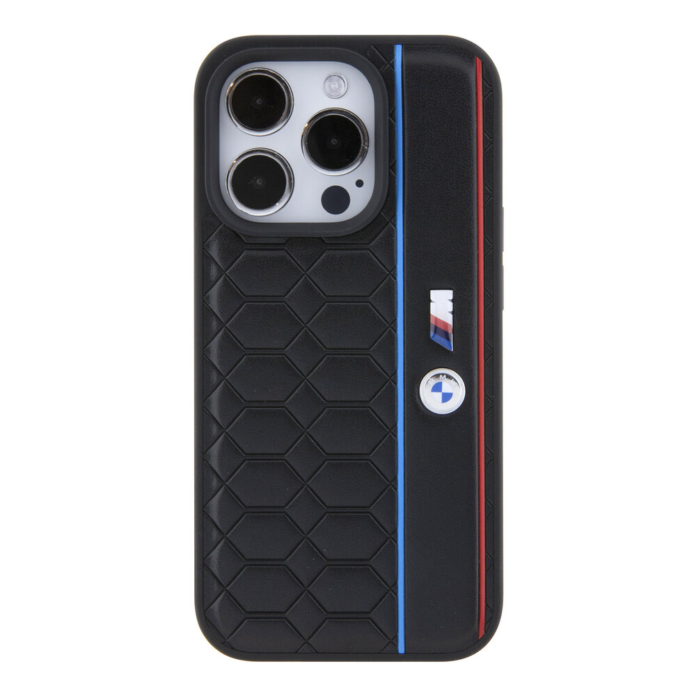 BMW BMW iPhone 15 Pro Hardcase - Hexo Pattern - Black BMW BMW iPhone 15 Pro Hardcase - Hexo Pattern - Black