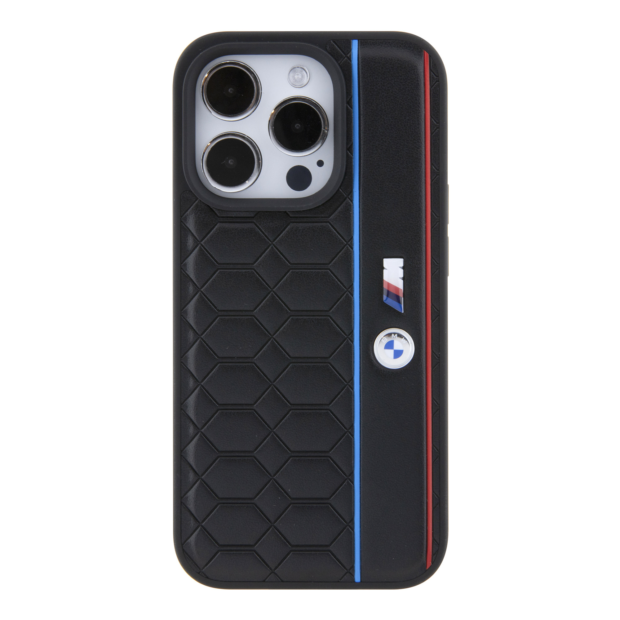 BMW BMW iPhone 15 Pro Hardcase hoesje - Hexo Pattern - Zwart, foto 3 van 6