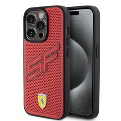 Ferrari iPhone 15 Pro Hardcase-Rückseite - Perforated - Rot