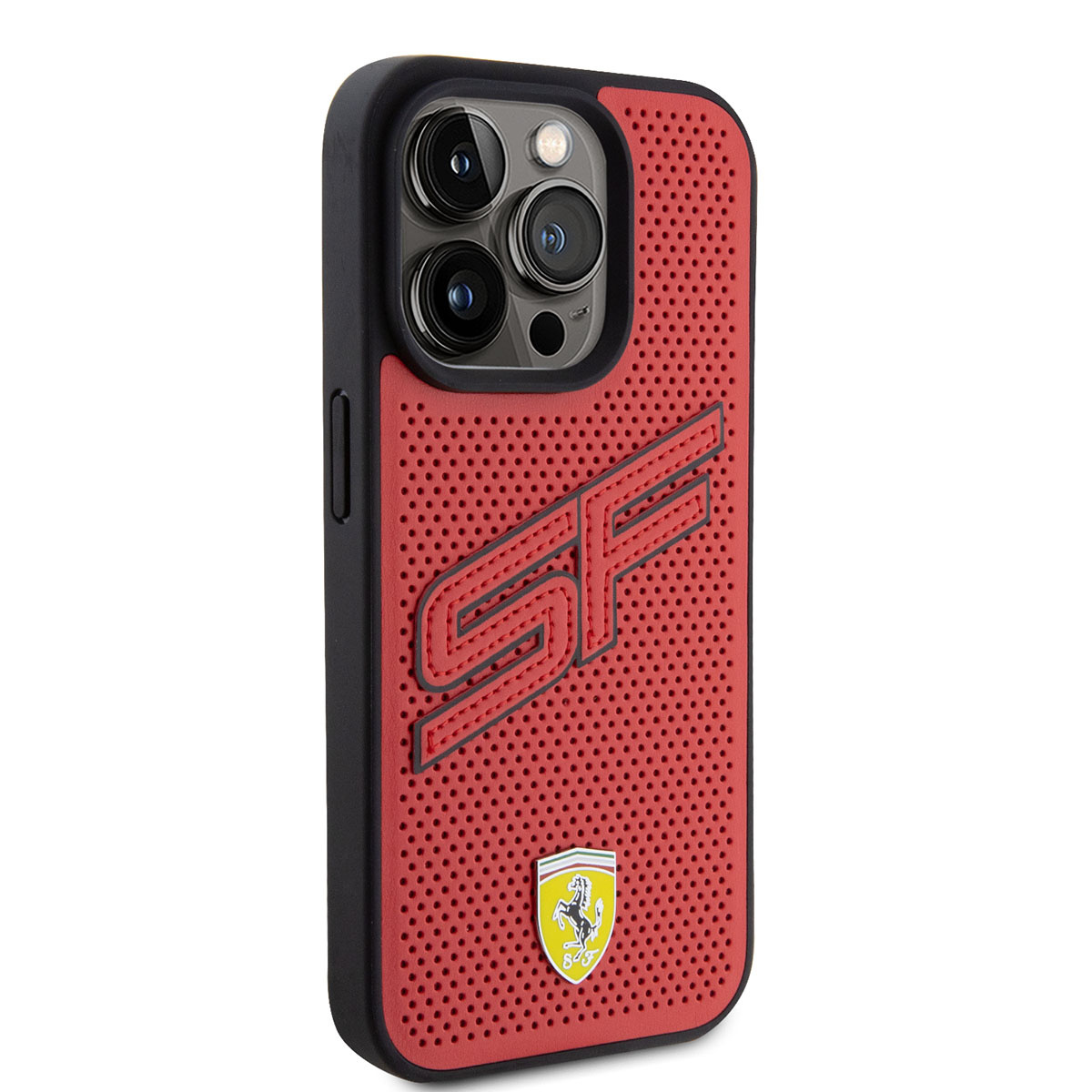 Ferrari Ferrari iPhone 15 Pro Hardcase Backcover Perforated - Rood, foto 4 van 6