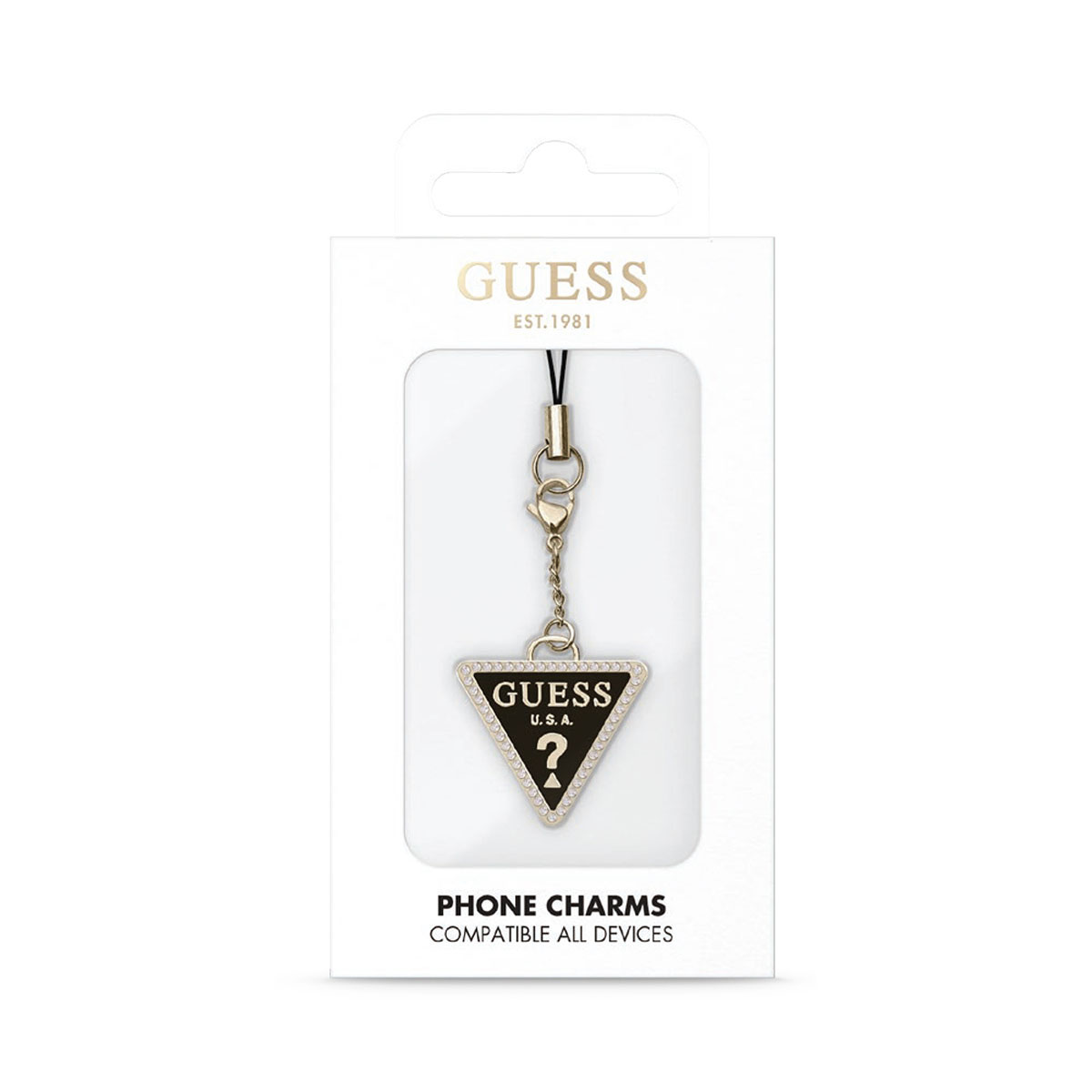 Guess Guess Universal Wrist Chain - Diamond Charm - Black, foto 2 van 2