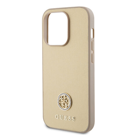 Guess Guess iPhone 15 Pro Max Hardcase-Rückseite - Metal Logo Strass - Gold Guess Guess iPhone 15 Pro Max Hardcase-Rückseite - Metal Logo Strass - Gold