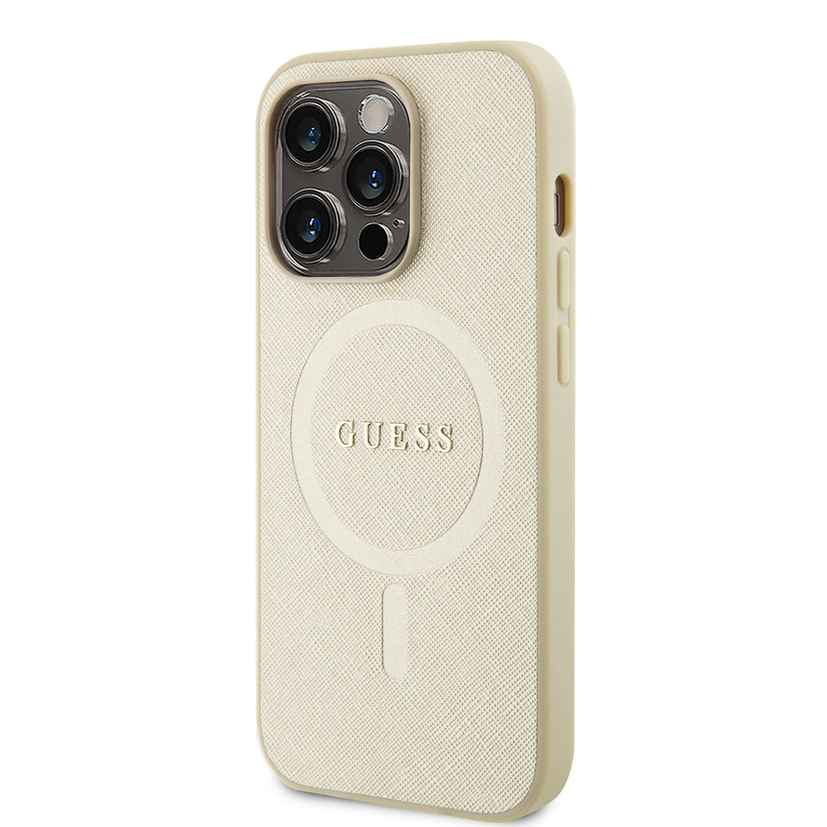 Guess Guess iPhone 14 Pro Hardcase Backcover Saffiano - Beige, foto 2 van 6