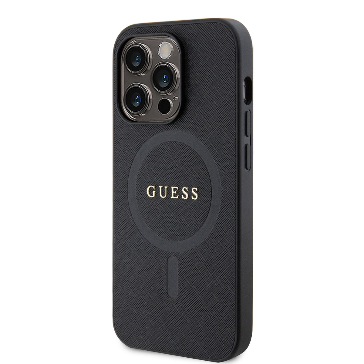 Guess Guess iPhone 15 Pro Hardcase Backcover Saffiano - Zwart, foto 2 van 6