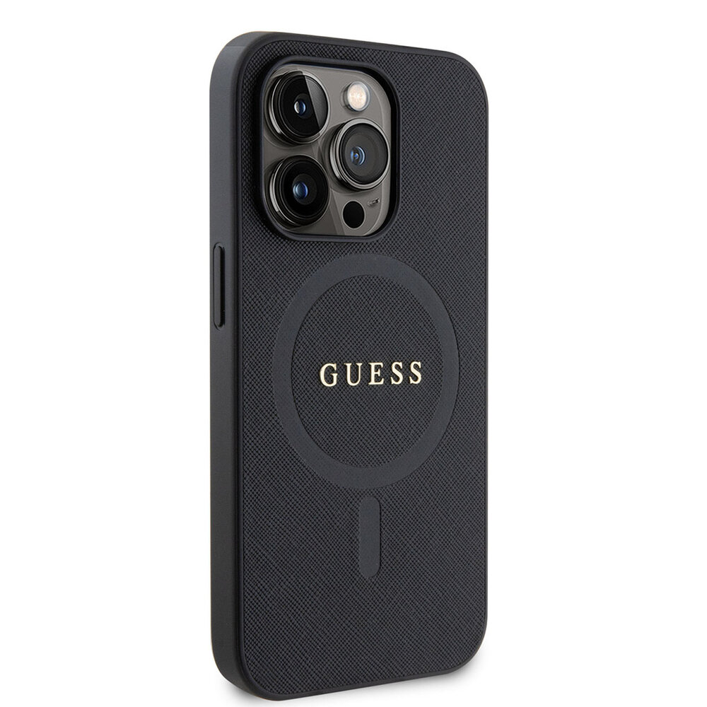 Guess Guess iPhone 15 Pro Hardcase - Saffiano - Black Guess Guess iPhone 15 Pro Hardcase - Saffiano - Black
