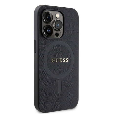 Guess Guess iPhone 15 Pro Hardcase - Saffiano - Black Guess Guess iPhone 15 Pro Hardcase - Saffiano - Black