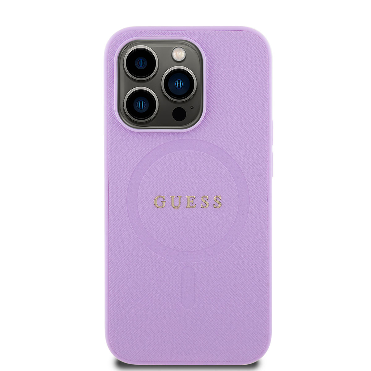 Guess Guess iPhone 15 Pro Hardcase Backcover Saffiano - Paars, foto 2 van 6