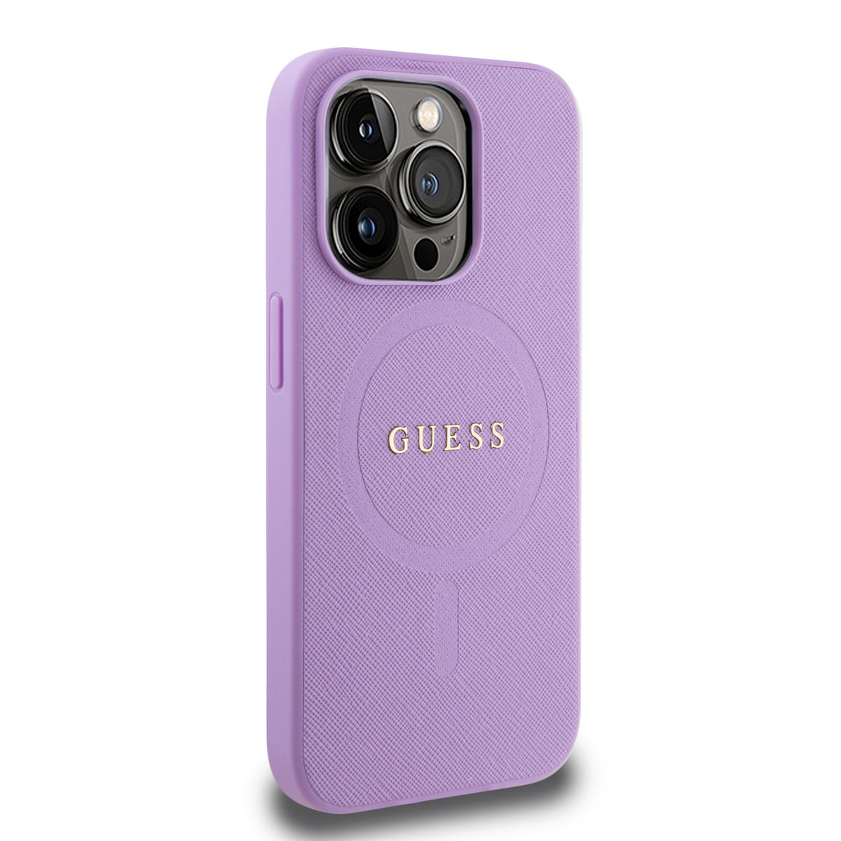 Guess Guess iPhone 15 Pro Hardcase Backcover Saffiano - Paars, foto 5 van 6