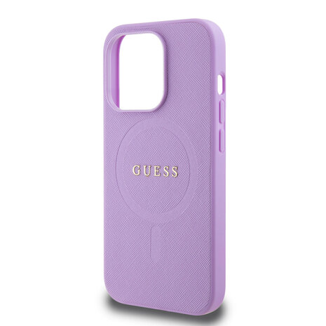 Guess Guess iPhone 15 Pro Hardcase - Saffiano - Purple Guess Guess iPhone 15 Pro Hardcase - Saffiano - Purple