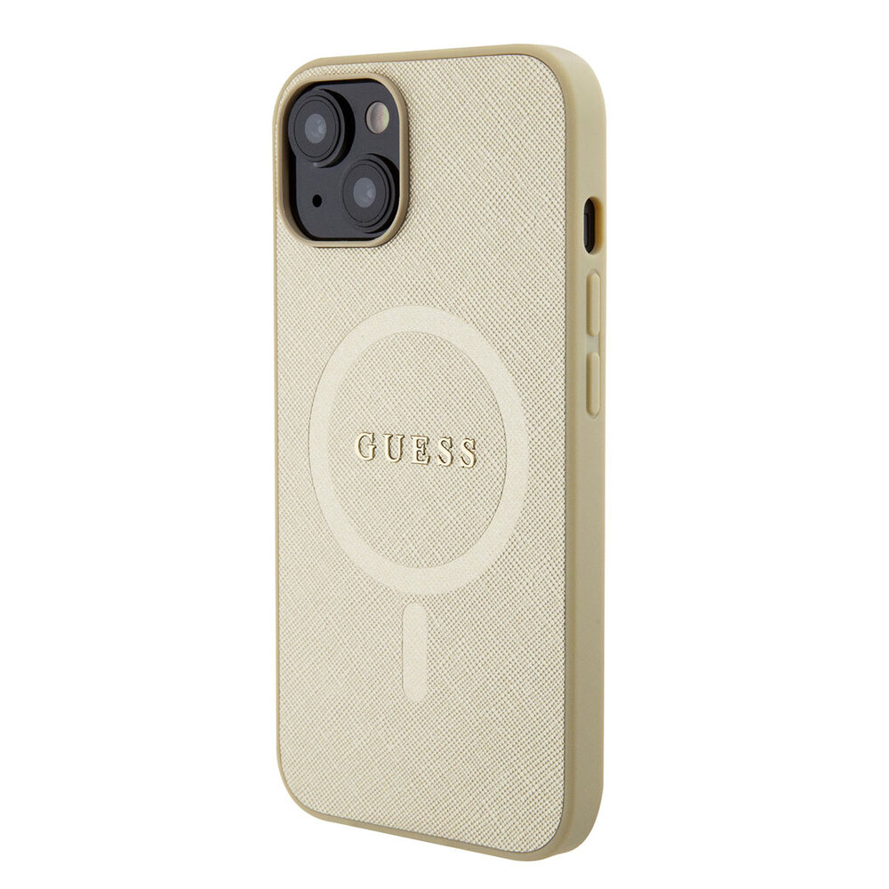 Guess Guess iPhone 15 Hardcase-Rückseite - Saffiano - Beige Guess Guess iPhone 15 Hardcase-Rückseite - Saffiano - Beige