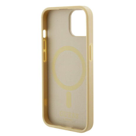 Guess Guess iPhone 15 Hardcase-Rückseite - Saffiano - Beige Guess Guess iPhone 15 Hardcase-Rückseite - Saffiano - Beige