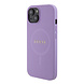 Guess Guess iPhone 15 Coque arrière rigide Saffiano - Violet Guess Guess iPhone 15 Coque arrière rigide Saffiano - Violet