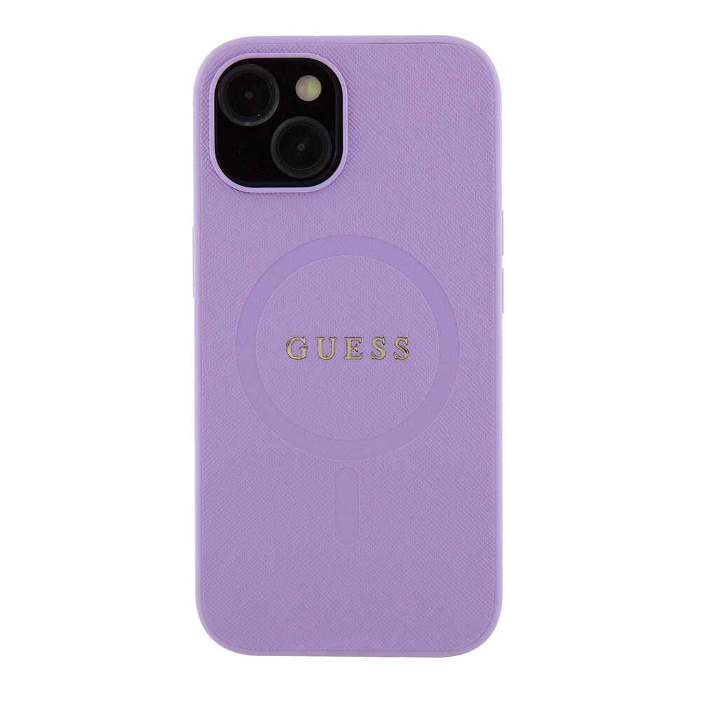 Guess Guess iPhone 15 Hardcase-Rückseite - Saffiano - Lila Guess Guess iPhone 15 Hardcase-Rückseite - Saffiano - Lila