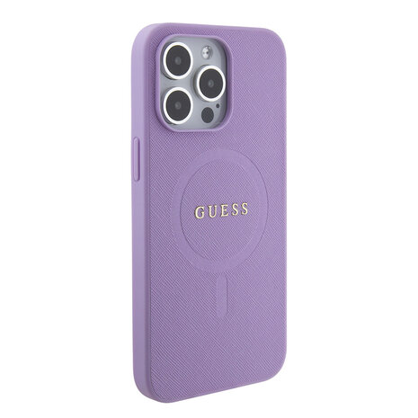 Guess Guess iPhone 15 Pro Max Hardcase-Rückseite - Saffiano - Lila Guess Guess iPhone 15 Pro Max Hardcase-Rückseite - Saffiano - Lila