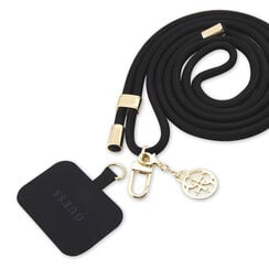 Guess Tether Patch Phone Straps - Universal Cord -  Black