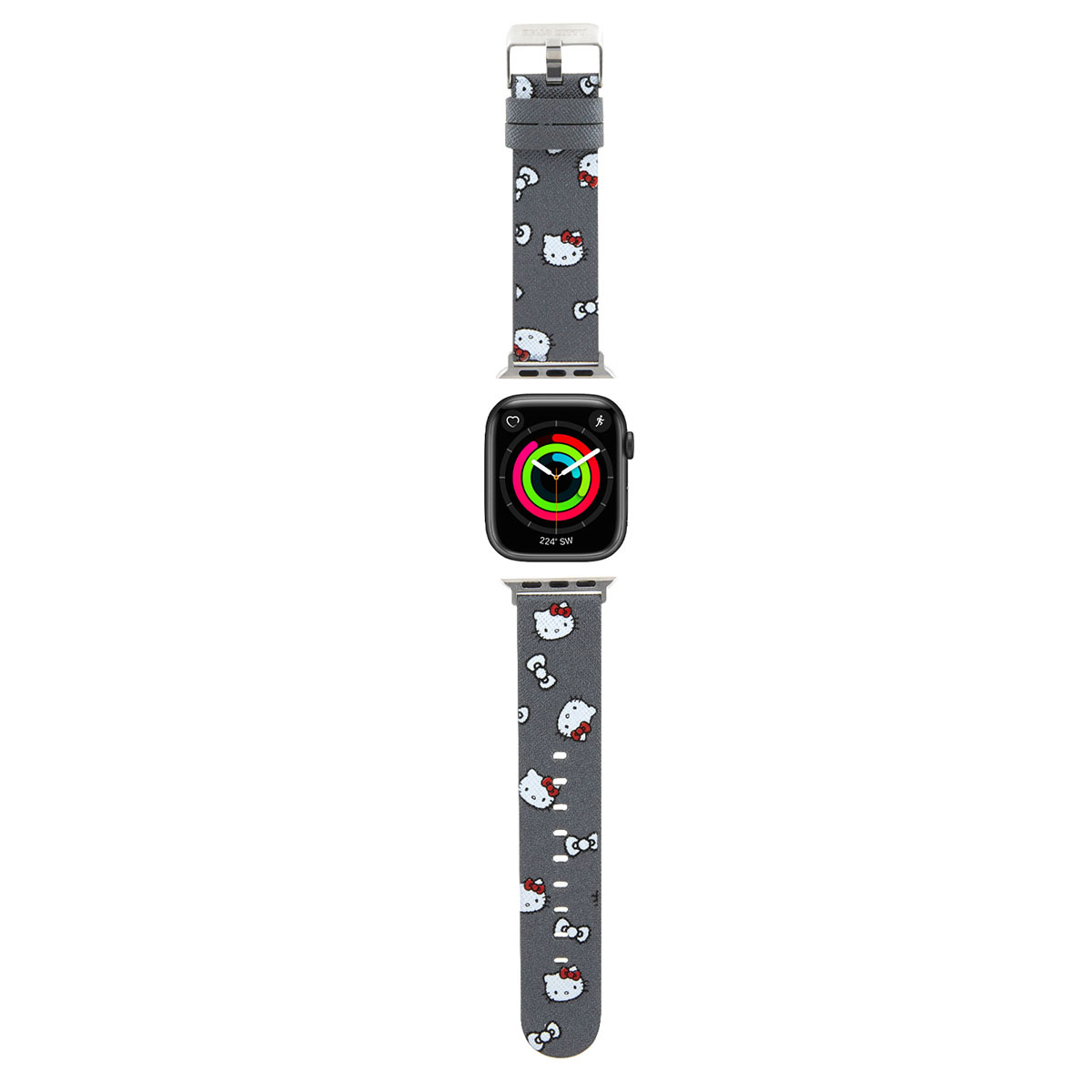 Hello Kitty Hello Kitty Apple Watch Straps Heads and bows pettern - Zilver