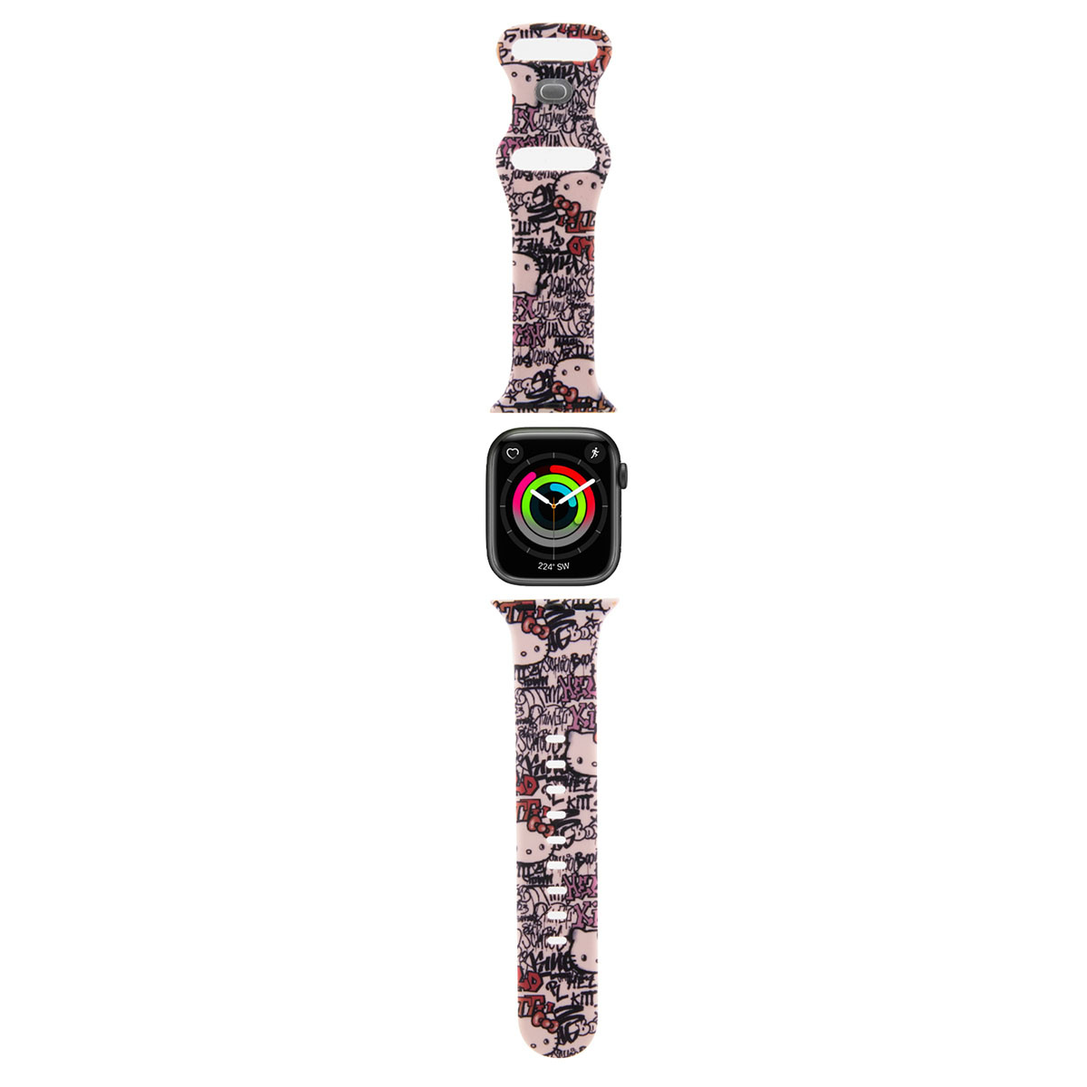 Hello Kitty Hello Kitty Apple Watch Straps Tags Graffiti - Pink