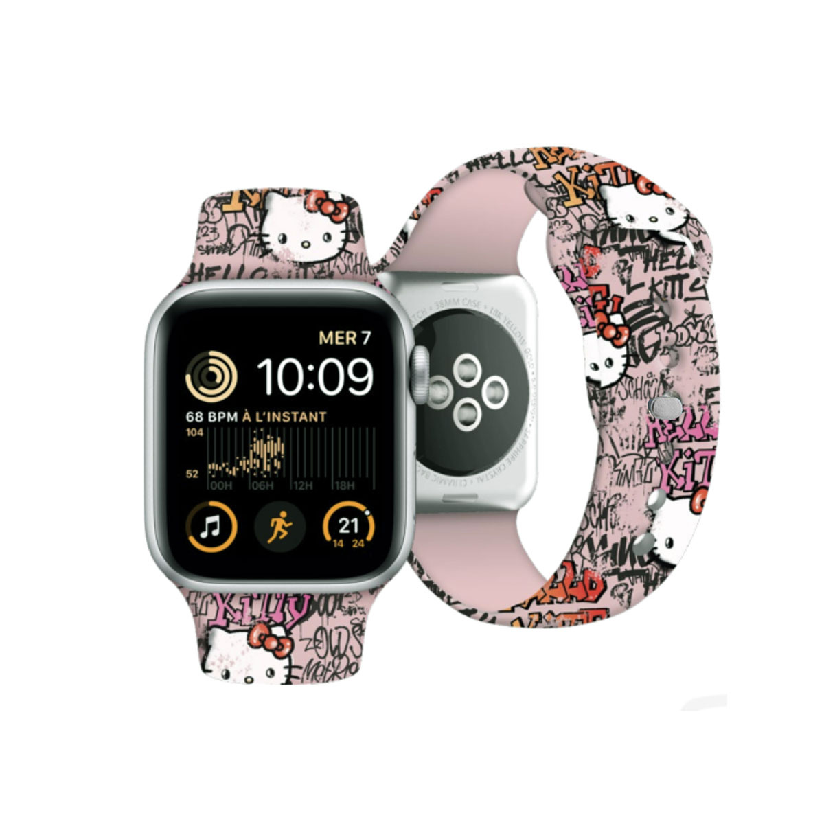 Hello Kitty Hello Kitty Apple Watch Straps Tags Graffiti - Pink, foto 4 van 5