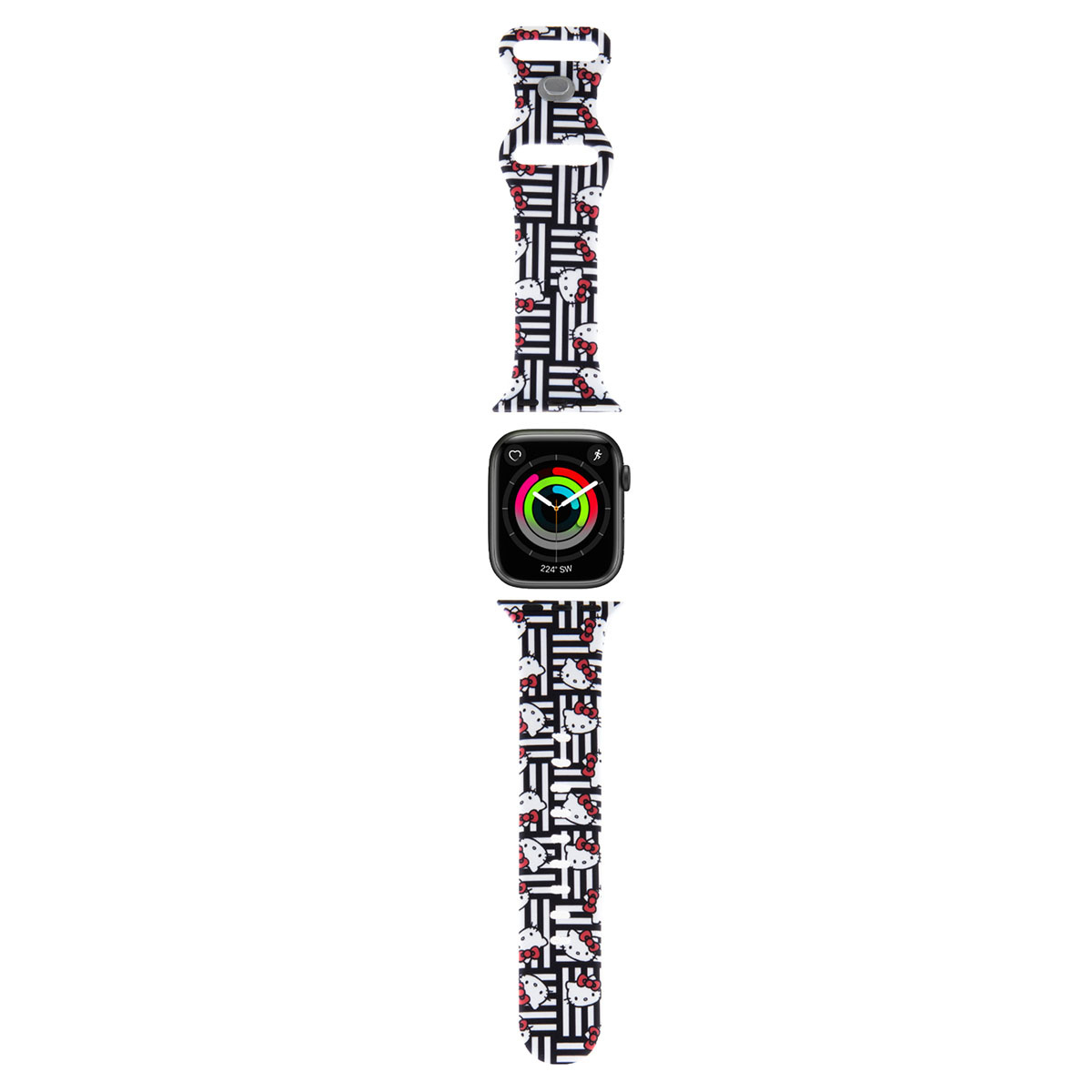 Hello Kitty Hello Kitty Apple Watch Straps Heads and bows pettern - Black
