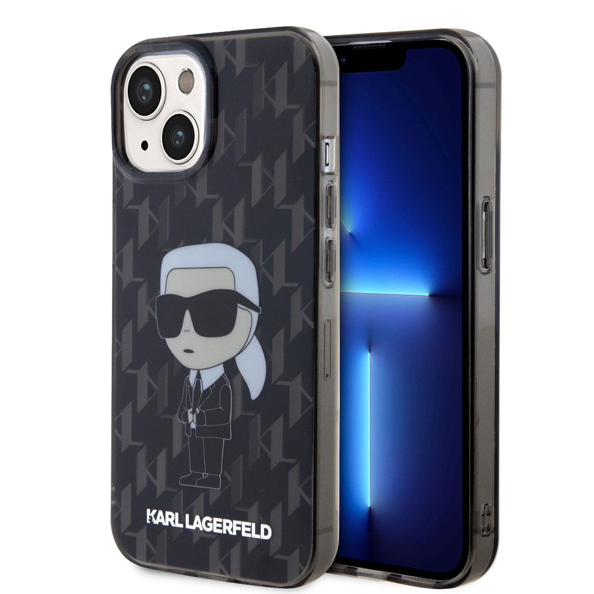 Karl Lagerfeld Karl Lagerfeld iPhone 15 Hardcase Backcover Ikonik Monogram - Zwart
