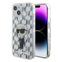 Karl Lagerfeld iPhone 15 Hardcase-Rückseite - Ikonik Monogram - Transparent