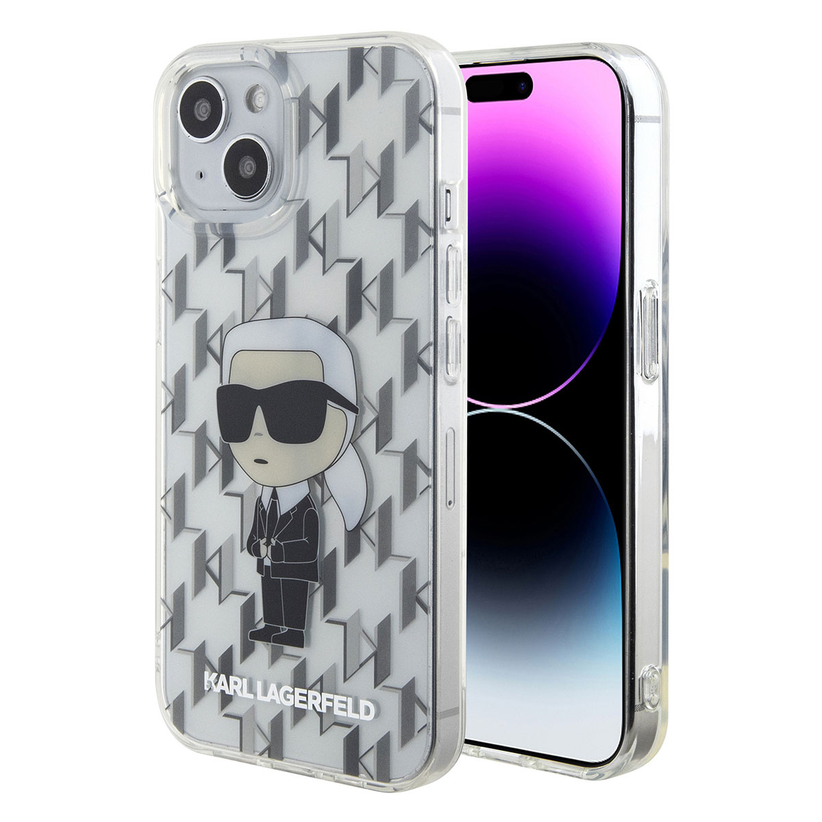 Karl Lagerfeld Karl Lagerfeld iPhone 15 Hardcase Backcover Ikonik Monogram - Transparant