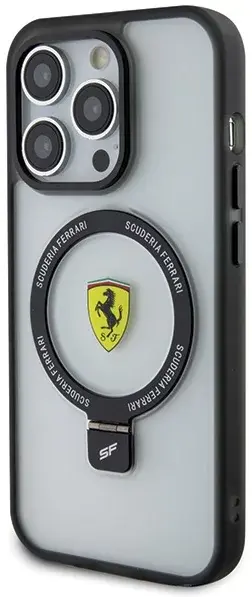 Ferrari Ferrari iPhone 15 & 14 Plus Hardcase Backcover Ring Stand - Zwart, foto 2 van 3