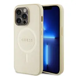 Guess iPhone 15 Pro Hardcase-Rückseite - Saffiano - Beige