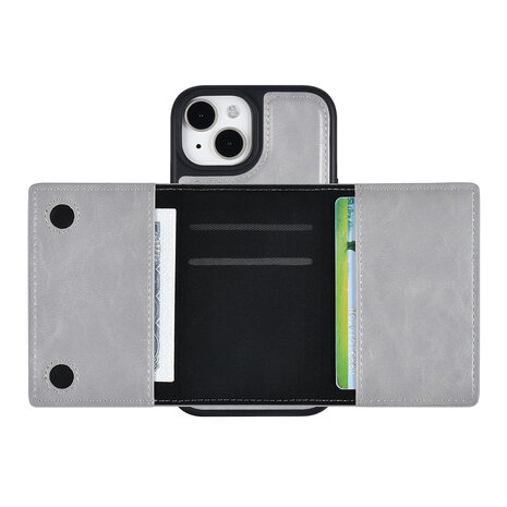 UNIQ Accessory UNIQAccessory iPhone 15 Back cover coque avec porte-carte amovible - Gris UNIQ Accessory UNIQAccessory iPhone 15 Back cover coque avec porte-carte amovible - Gris