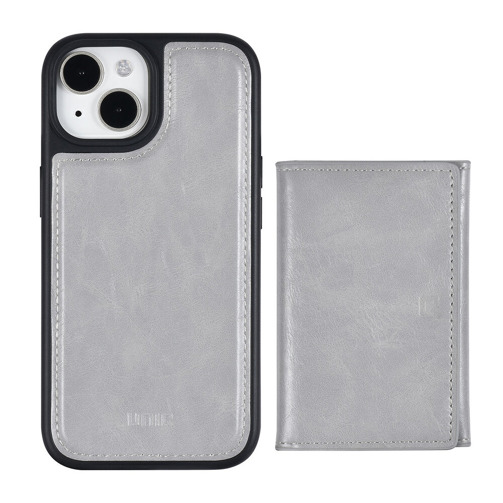 UNIQ Accessory UNIQAccessory iPhone 15 Back cover coque avec porte-carte amovible - Gris UNIQ Accessory UNIQAccessory iPhone 15 Back cover coque avec porte-carte amovible - Gris